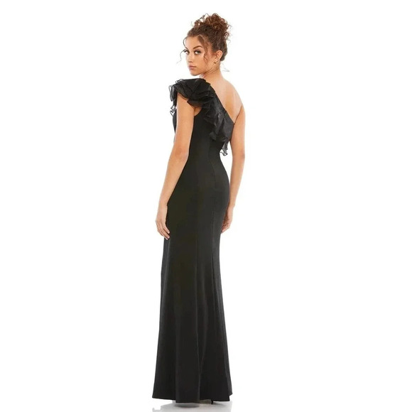 NWT Mac Duggal 26372 One Shoulder Ruffled Long Dress with Side Slit - Formal - Picture 2 of 9